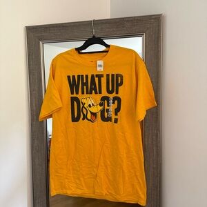 Y2K Disney What Up Dog Yellow Graphic T-Shirt Unisex L